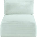 Meridian Shaggy Mint Corduroy Performance Fabric Armless Chair IMAGE 6