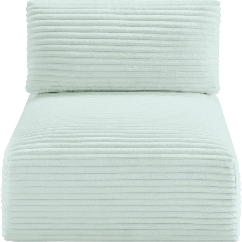 Meridian Shaggy Mint Corduroy Performance Fabric Armless Chair IMAGE 6