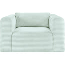 Meridian Shaggy Mint Corduroy Performance Fabric Arm Chair IMAGE 3