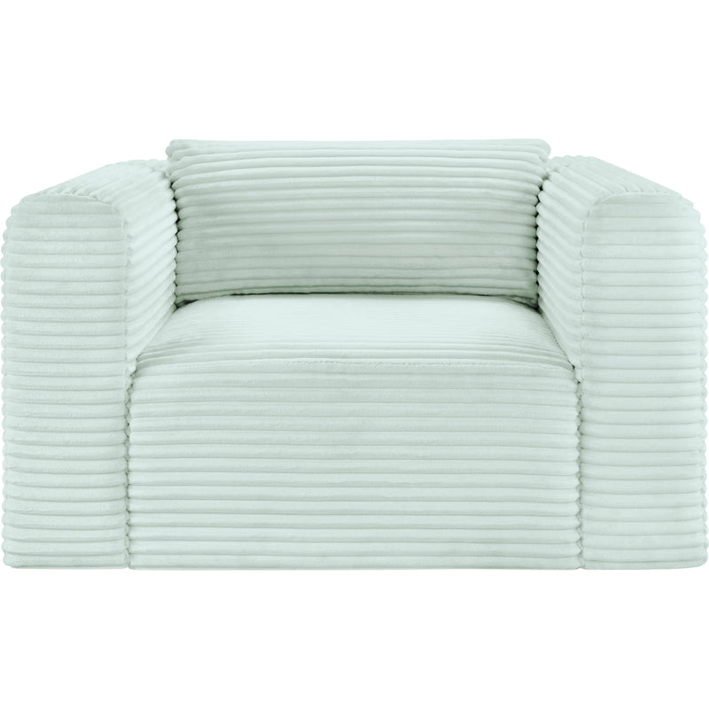 Meridian Shaggy Mint Corduroy Performance Fabric Arm Chair IMAGE 3