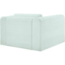 Meridian Shaggy Mint Corduroy Performance Fabric Arm Chair IMAGE 7