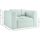 Meridian Shaggy Mint Corduroy Performance Fabric Arm Chair IMAGE 9