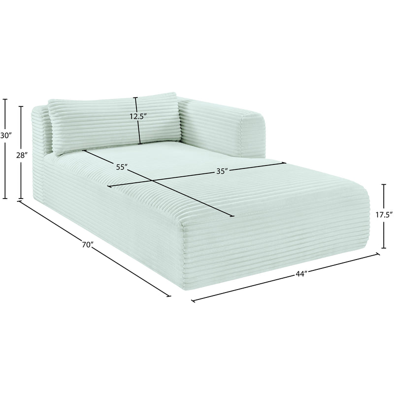 Meridian Shaggy Mint Corduroy Performance Fabric Chaise IMAGE 11