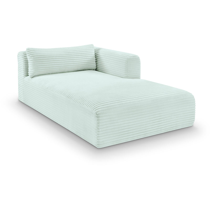Meridian Shaggy Mint Corduroy Performance Fabric Chaise IMAGE 1