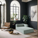 Meridian Shaggy Mint Corduroy Performance Fabric Chaise IMAGE 2