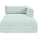 Meridian Shaggy Mint Corduroy Performance Fabric Chaise IMAGE 3