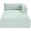 Meridian Shaggy Mint Corduroy Performance Fabric Chaise IMAGE 6