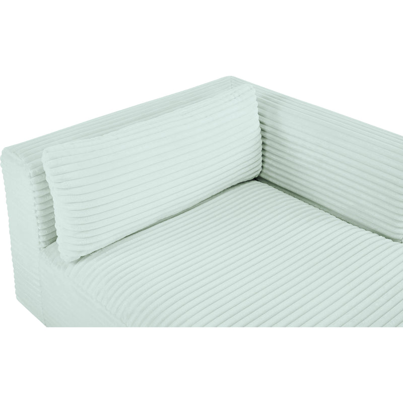 Meridian Shaggy Mint Corduroy Performance Fabric Chaise IMAGE 8