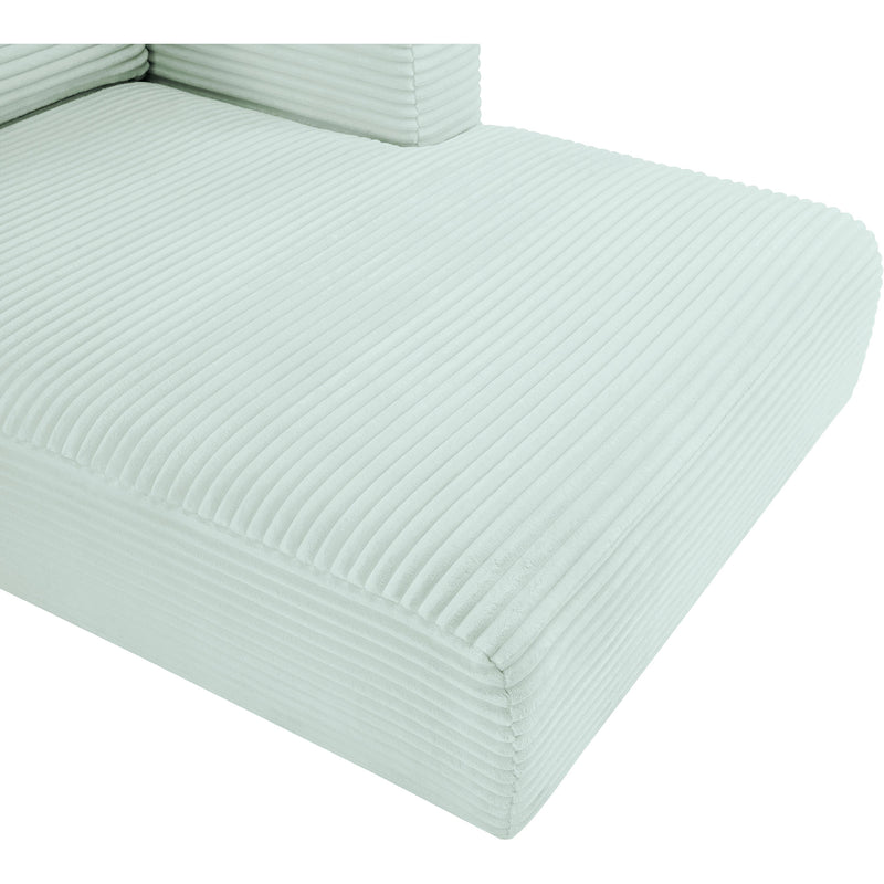 Meridian Shaggy Mint Corduroy Performance Fabric Chaise IMAGE 9