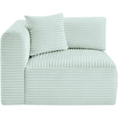 Meridian Shaggy Mint Corduroy Performance Fabric Corner Chair IMAGE 4