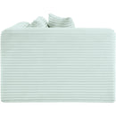 Meridian Shaggy Mint Corduroy Performance Fabric Corner Chair IMAGE 5
