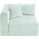 Meridian Shaggy Mint Corduroy Performance Fabric Corner Chair IMAGE 6