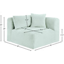 Meridian Shaggy Mint Corduroy Performance Fabric Corner Chair IMAGE 9