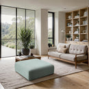 Meridian Shaggy Mint Corduroy Performance Fabric Ottoman IMAGE 2