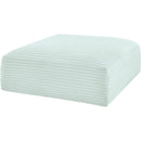 Meridian Shaggy Mint Corduroy Performance Fabric Ottoman IMAGE 4