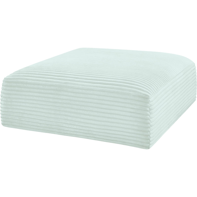 Meridian Shaggy Mint Corduroy Performance Fabric Ottoman IMAGE 4