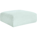 Meridian Shaggy Mint Corduroy Performance Fabric Ottoman IMAGE 5