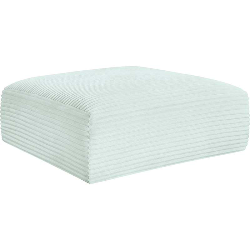 Meridian Shaggy Mint Corduroy Performance Fabric Ottoman IMAGE 5