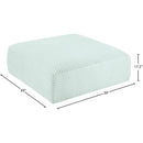 Meridian Shaggy Mint Corduroy Performance Fabric Ottoman IMAGE 7