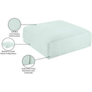 Meridian Shaggy Mint Corduroy Performance Fabric Ottoman IMAGE 8