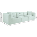 Meridian Shaggy Mint Corduroy Performance Fabric Modular Sofa IMAGE 11