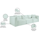 Meridian Shaggy Mint Corduroy Performance Fabric Modular Sofa IMAGE 12