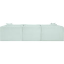 Meridian Shaggy Mint Corduroy Performance Fabric Modular Sofa IMAGE 5