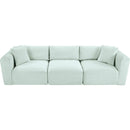 Meridian Shaggy Mint Corduroy Performance Fabric Modular Sofa IMAGE 6
