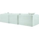 Meridian Shaggy Mint Corduroy Performance Fabric Modular Sofa IMAGE 7