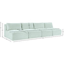 Meridian Shaggy Mint Corduroy Performance Fabric Modular Sofa IMAGE 10
