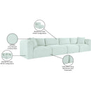 Meridian Shaggy Mint Corduroy Performance Fabric Modular Sofa IMAGE 12