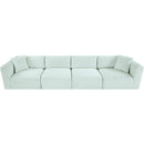 Meridian Shaggy Mint Corduroy Performance Fabric Modular Sofa IMAGE 6