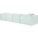 Meridian Shaggy Mint Corduroy Performance Fabric Modular Sofa IMAGE 7