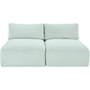 Meridian Shaggy Mint Corduroy Performance Fabric Modular Sofa IMAGE 3