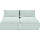 Meridian Shaggy Mint Corduroy Performance Fabric Modular Sofa IMAGE 6