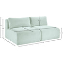 Meridian Shaggy Mint Corduroy Performance Fabric Modular Sofa IMAGE 9