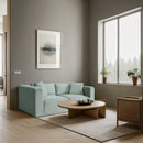 Meridian Shaggy Mint Corduroy Performance Fabric Modular Sofa IMAGE 2