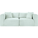 Meridian Shaggy Mint Corduroy Performance Fabric Modular Sofa IMAGE 3
