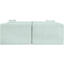 Meridian Shaggy Mint Corduroy Performance Fabric Modular Sofa IMAGE 5