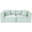 Meridian Shaggy Mint Corduroy Performance Fabric Modular Sofa IMAGE 6