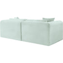 Meridian Shaggy Mint Corduroy Performance Fabric Modular Sofa IMAGE 7