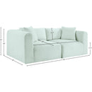 Meridian Shaggy Mint Corduroy Performance Fabric Modular Sofa IMAGE 9