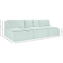 Meridian Shaggy Mint Corduroy Performance Fabric Modular Sofa IMAGE 10