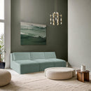 Meridian Shaggy Mint Corduroy Performance Fabric Modular Sofa IMAGE 2