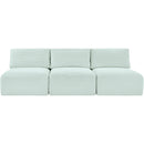 Meridian Shaggy Mint Corduroy Performance Fabric Modular Sofa IMAGE 3