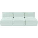 Meridian Shaggy Mint Corduroy Performance Fabric Modular Sofa IMAGE 6