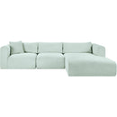 Meridian Shaggy Mint Corduroy Performance Fabric Modular Sectional IMAGE 3
