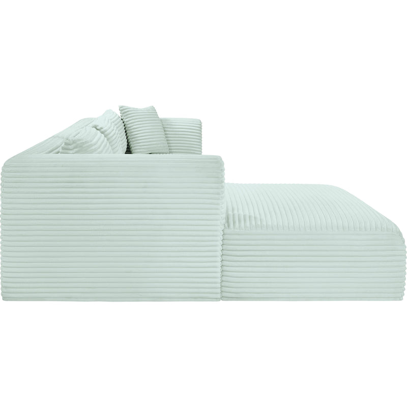 Meridian Shaggy Mint Corduroy Performance Fabric Modular Sectional IMAGE 4