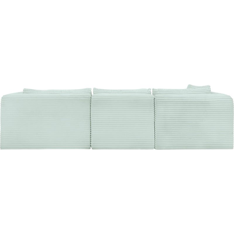 Meridian Shaggy Mint Corduroy Performance Fabric Modular Sectional IMAGE 5