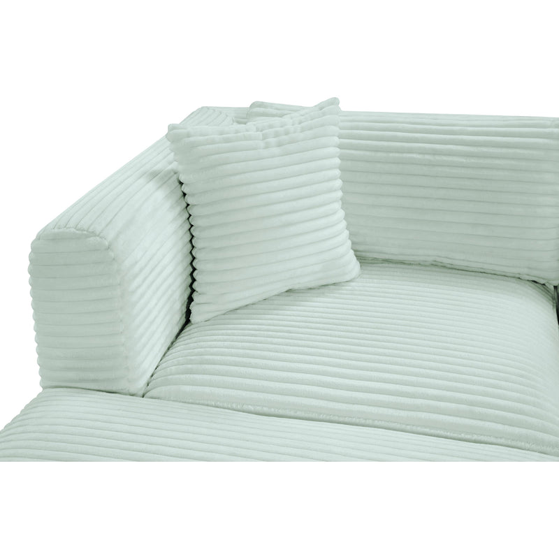 Meridian Shaggy Mint Corduroy Performance Fabric Modular Sectional IMAGE 10
